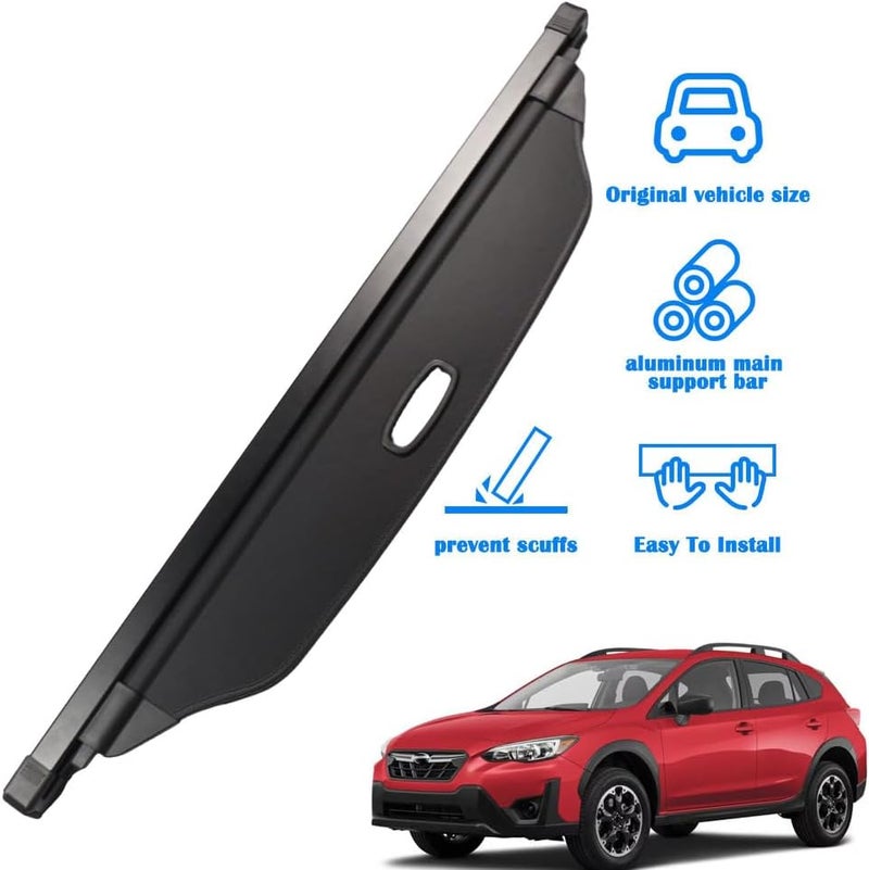 Marretoo for 2024 Subaru Crosstrek Impreza Hatckback Cargo Cover for Subaru Crosstrek Accessories Trunk Cover 2018 2019 2020 2021 2022 2023 2024 (Not Fit for Plug-in and Hybrid) - Image 2